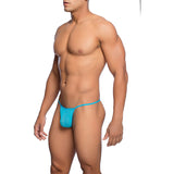 MOB - STRING TRANSPARENT EN FORME DE T AQUA TAILLE S/M