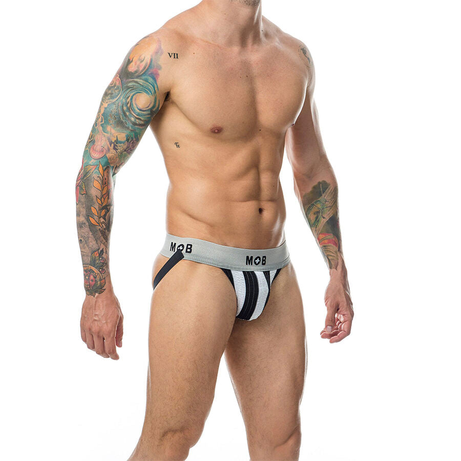 MOB - JOCK BLANC À RAYURES CLASSIQUES TAILLE S