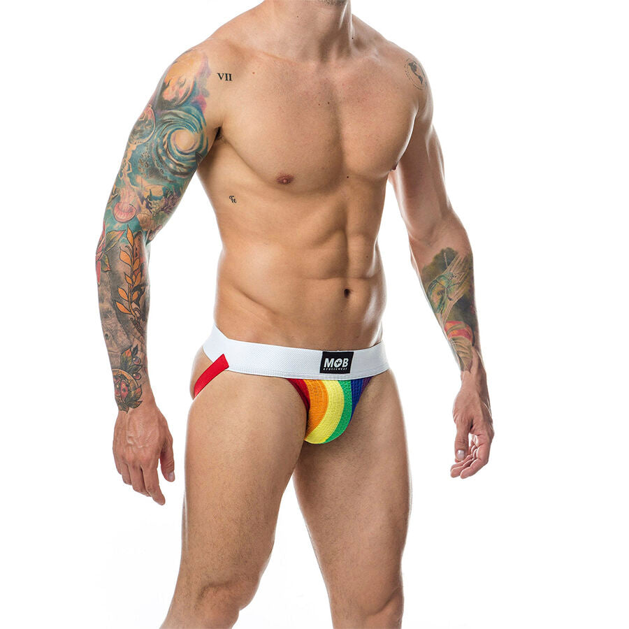 MOB - JOCK CLASSIQUE À RAYURES ARC-EN-CIEL TAILLE M