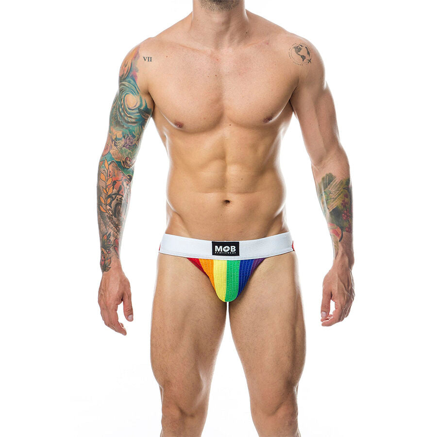 MOB - JOCK CLASSIQUE À RAYURES ARC-EN-CIEL TAILLE XL