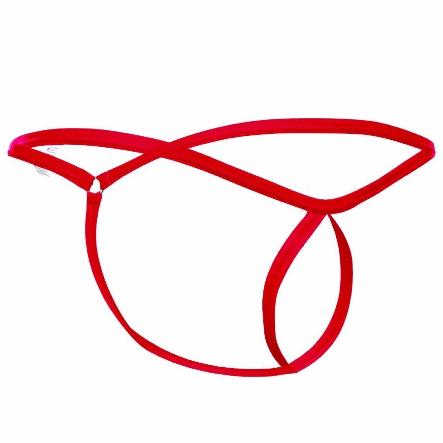 MOB - STRING ROUGE EN FORME DE LARME TAILLE S/M