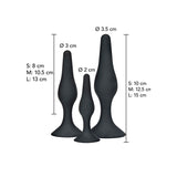 TOYJOY - Plug anal CURVY COMPANIONS 3 pièces Noir