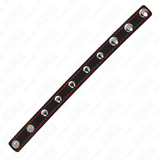 KINK - ANNEAU PÉNIS EN CUIR AVEC FERMETURE À PRESSION DOUBLURE ROUGE 21 X 1,5 CM