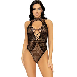 LEG AVENUE - BODY GILET EN RÉSILLE ET DENTELLE TAILLE UNIQUE