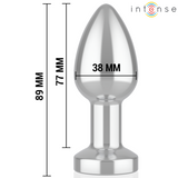 INTENSE - PLUG ANAL VIBRANT EN MÉTAL AVEC LUMIÈRES LED ET TÉLÉCOMMANDE - TAILLE M