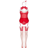 LIVCO CORSETTI FASHION - LIMPID SNOWFLAKES LC 90604 BODY + BAS + BANDEAU DE NOËL S/M