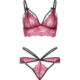 LEG AVENUE - 81623 ENSEMBLE SOUTIEN-GORGE + STRING BORDEAUX TAILLE M