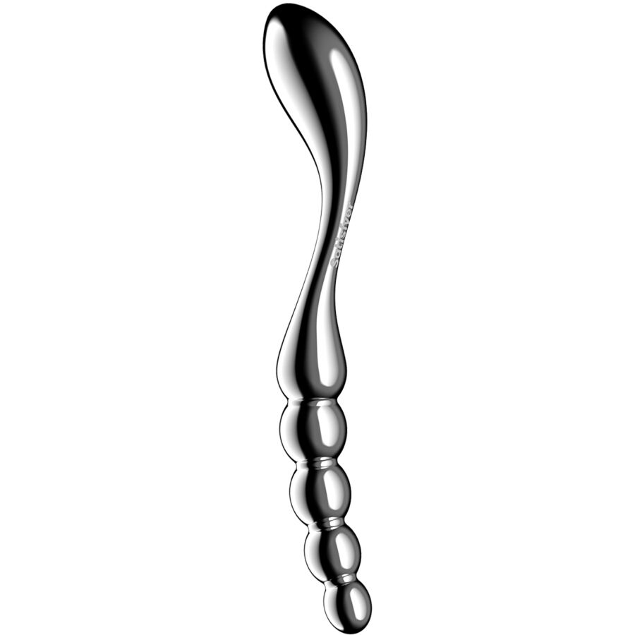 SATISFYER - STAR FORCE 1 GODEMICHET DOUBLE EN ACIER INOXYDABLE