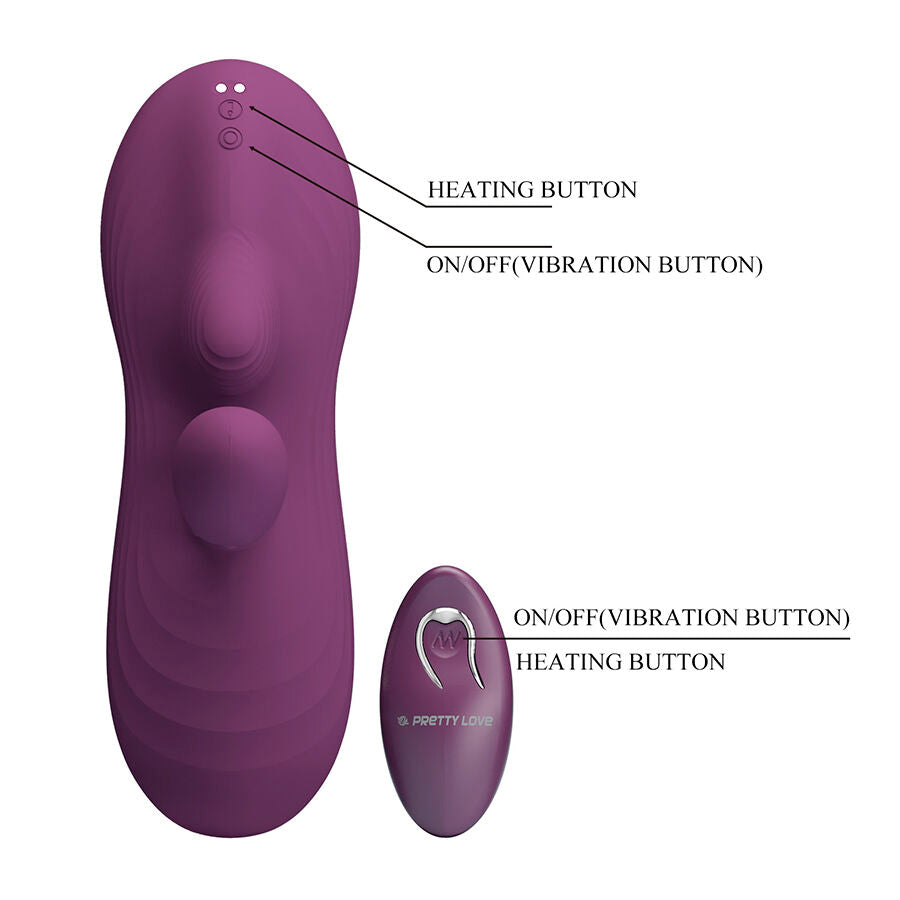 PRETTY LOVE - LUKA VIBRATEUR À POSITION ASSISE AVEC EFFET CHAUFFANT ET TÉLÉCOMMANDE
