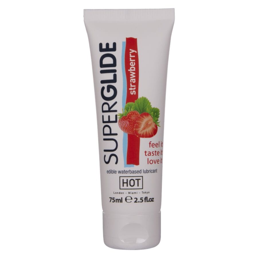 HOT - SUPERGLIDE LUBRIFIANT COMESTIBLE À BASE D'EAU FRAISE 75 ML