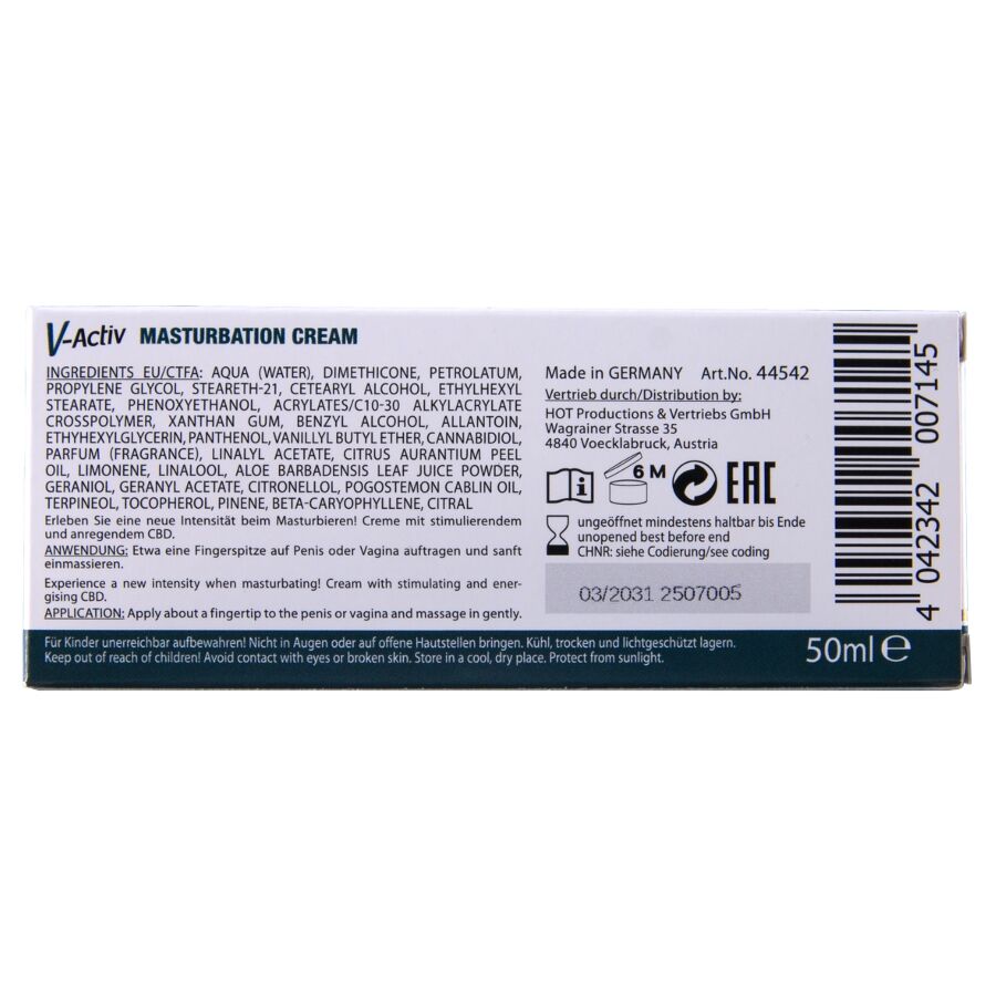 HOT - CRÈME DE MASTURBATION CHAUDE AU CBD UNISEXE 100 ML