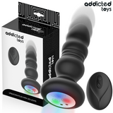 ADDICTED TOYS - PLUG ANAL ROTATIF ET VIBRANT, TÉLÉCOMMANDE AVEC LUMIÈRE LED