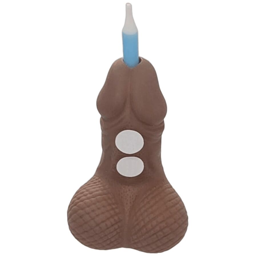 DIABLO PICANTE - BOUGIE CHIFFRE D'ANNIVERSAIRE EN FORME DE PÉNIS, TON FONCÉ