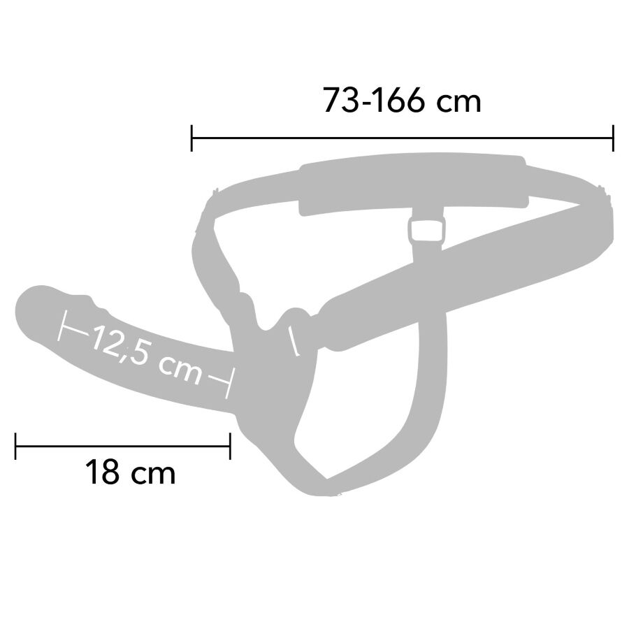 HIDDEN DESIRE - INFERNO MANCHON PÉNIS AVEC STRAP-ON EN SILICONE 18 CM