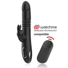 BLACK&SILVER - KENJI VIBROMASSEUR RABBIT UP & DOWN + TÉLÉCOMMANDE WATCHME