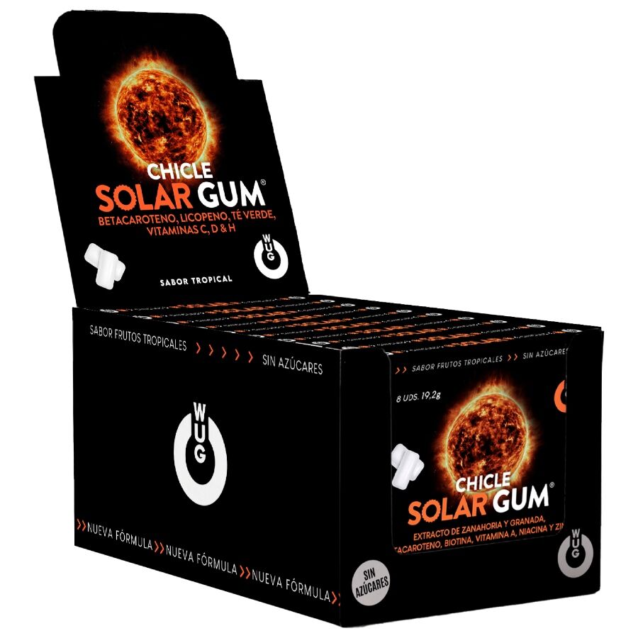 WUG GUM - SOLAR BRONZAGE SOLAIRE À LA GOMME | PRÉSENTOIR 12 X 8 UNITÉS
