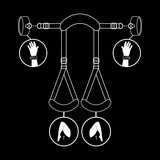 FETISH SUBMISSIVE - POSITION JAMBES OUVERTES AVEC MENOTTES DOUBLÉES EN NOPRÈNE