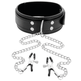 DARKNESS - COLLIER AVEC PINCES  NIPPLE NOIR