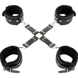 DARKNESS - MENOTTES EN CUIR POUR PIEDS ET MAINS NOIR