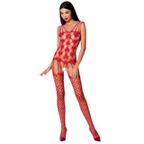 PASSION - FEMME BS067 BODYSTOCKING ROUGE TAILLE UNIQUE
