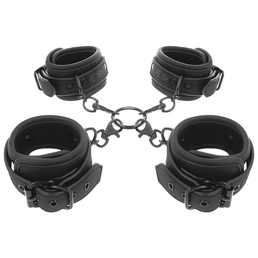 FETISH SUBMISSIVE - ENSEMBLE DE MENOTTES POUR MAINS ET CHEVILLES AVEC DOUBLURE EN NOPRÈNE