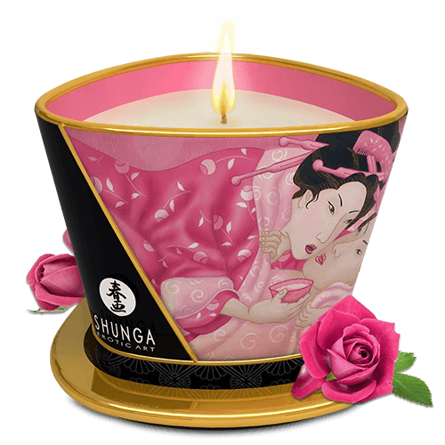 SHUNGA BOUGIE DE MASSAGE ROSE APHODISIAQUE