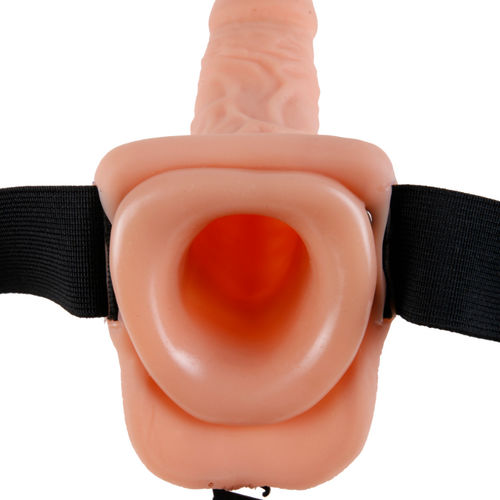 FETISH FANTASY SERIES 7" HOLLOW STRAP-ON WITH BALLS 17.8CM FLESH